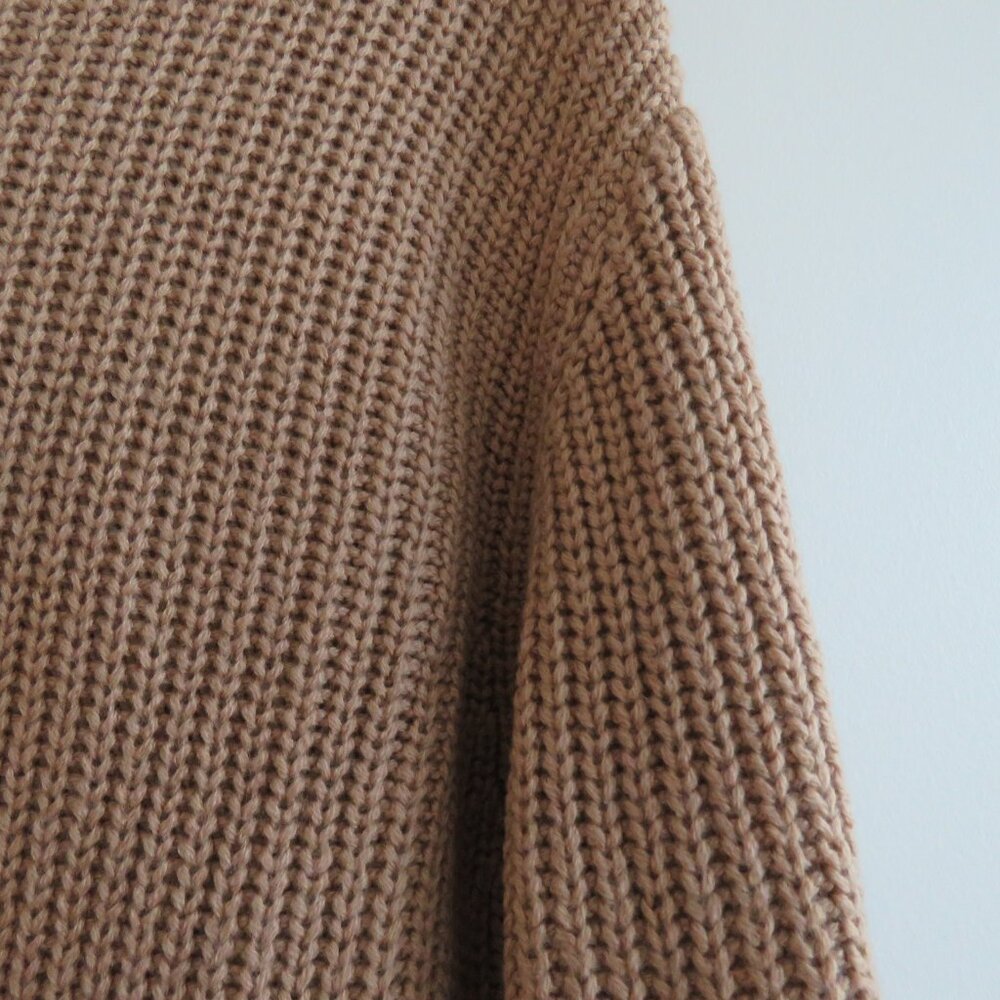 ARITZIA WILFRED Montpellier Merino Wool Chunky Knit Sweater Dress Constant Camel - Picture 12 of 15
